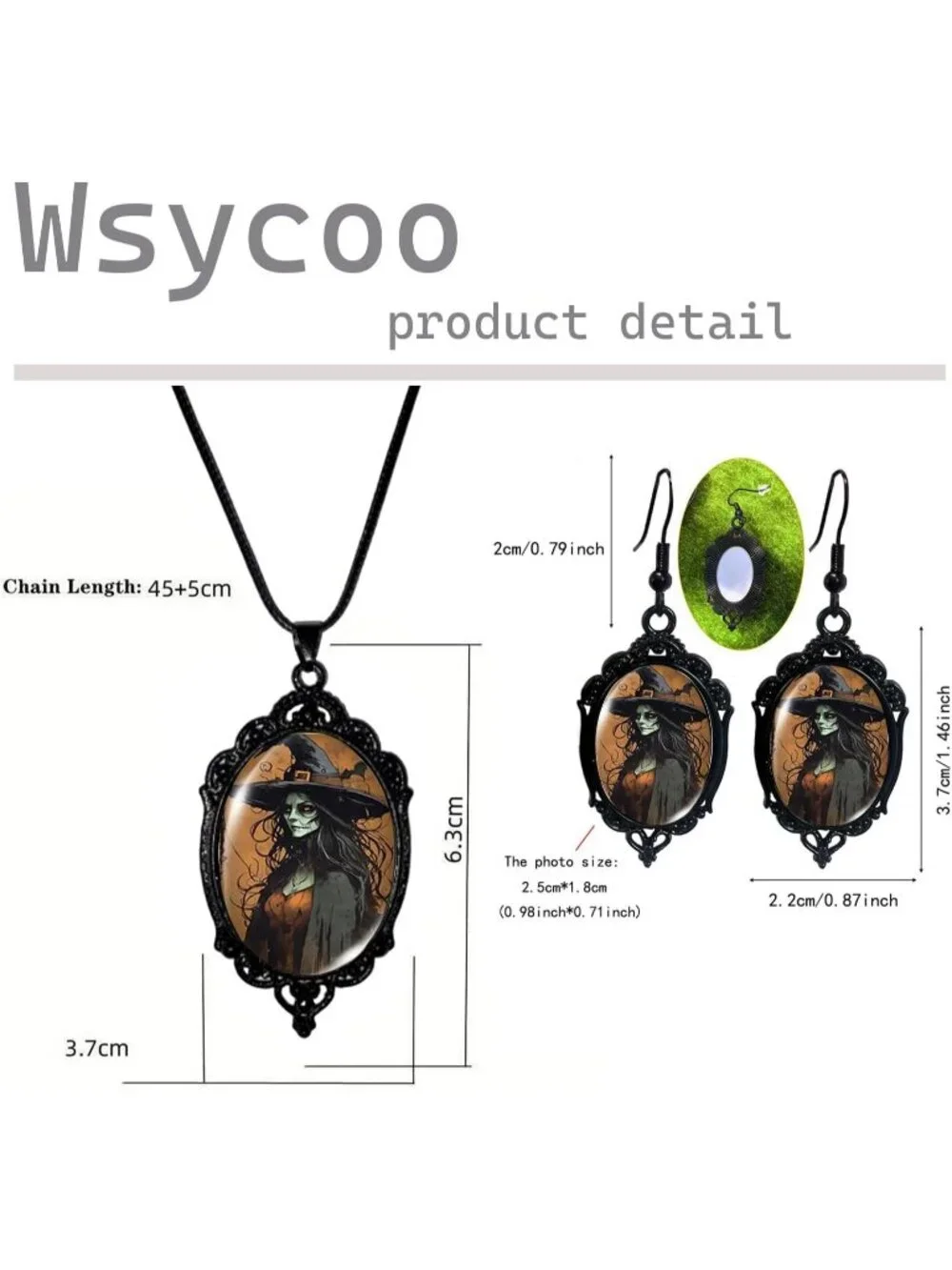 Women’s Jewelry Brown Witch Set Halloween Victorian Punk Gothic Necklace Earring